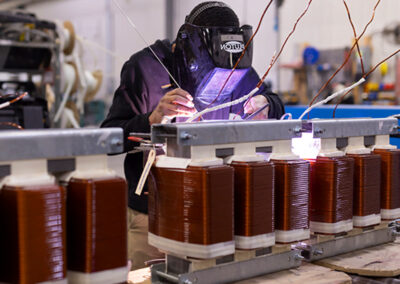 Highly experienced craftsmen producing dry-type transformers