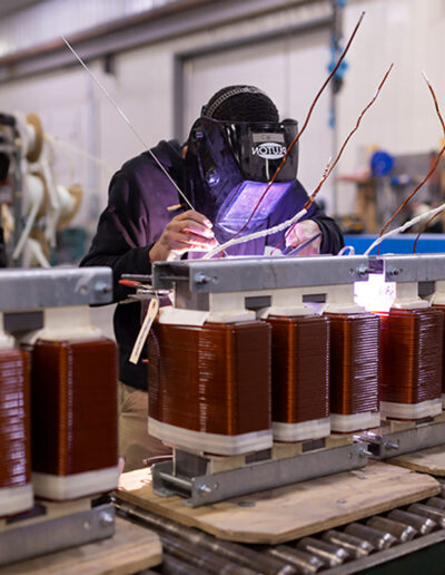 Highly experienced craftsmen producing dry-type transformers